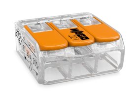 Jungtis laidams WAGO 221-413/5, 32 A, 3 laidų, universali, 5 vnt.