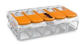 Jungtis laidams WAGO 221-415/5, 0,02-4 mm, 32 A, 5 laidų, universali, 5 vnt.,