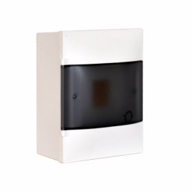 Automatinių išjungiklių skydelis LEGRAND 134114, PLACTIBOX S 4 modulių, paviršinis, baltas su skaidriomis durelėmis, IP40