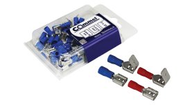 Laido antgalis COMMEL 365-842, Plokščias kištukas + lizdas, 1,5-2,5 mm2, 0,8x6,35 mm, 25 vnt. + 25 vnt.