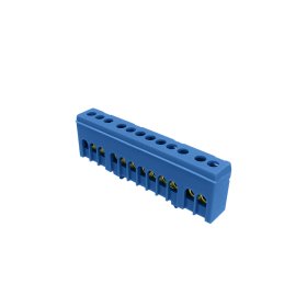 Kontaktinė kaladėlė MOREK MAD1012N15, 12 vietų, nulinis, N12H, 12 x 16 mm², IP20, mėlynos spalvos