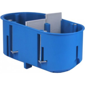 Montažinė dėžutė SIMET, 60 mm, g/k, 2 vietų, pagilinta, nepalaiko degimo, mėlynos spalvos