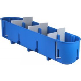Montažinė dėžutė SIMET, 60 mm, g/k, 4 vietų, pagilinta, nepalaiko degimo, mėlynos spalvos