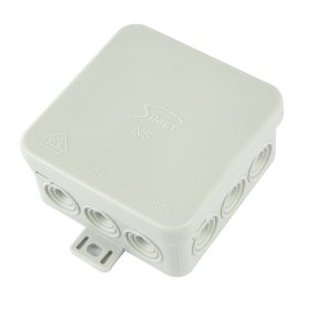 Paskirstymo dėžutė SIMET N5, paviršinė, 75 x 75 x 39 mm, IP54, pilka