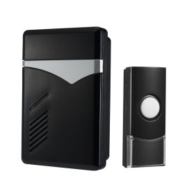 Skambutis COMMEL 411-108, 80m, bevielis, 36 mel.,  LED lemputė, blizgus korpusas, 70dB, 2 x AA 1.5 V, komplekte su mygtuko baterija DC 3V