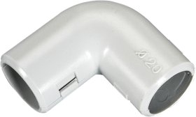 Instaliacinio vamzdžio jungtis ELECTRALINE, 20 mm, 90 laipsnių kampo, pilkos sp., 80688