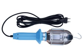 Pernešamas šviestuvas ELECTRALINE, 60 W, E27, 5 m, 2x0,75 H05VV-F, 230V, kablys, su jungikliu, rankena mėlynos sp., 60998