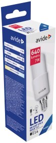 LED lempa AVIDE At-3483, 7W (=50W), E14 T37 STICK, CW, 6400K, 220-240V, 806 lm, 220°, 25.000 val