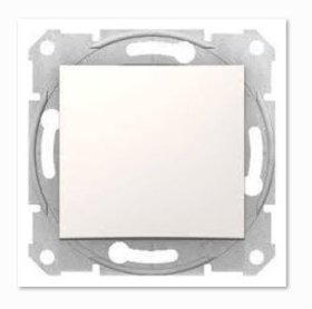 Jungiklis SCHNEIDER Sedna, 1 klavišo, įleidžiamas, kreminės spalvos, 10A 250V, 10-1-SDN0100123
