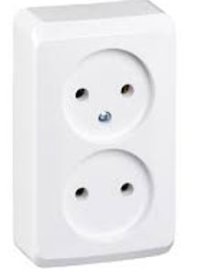 Kištukinis lizdas SCHNEIDER Prima, 2 vietų, paviršinis, be įž., baltos sp., GWN-220P, WDE001040