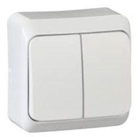 Jungiklis SCHNEIDER Prima, 2 klavišų, paviršinis, baltos spalvos, IP20, WNT-500P, WDE001050