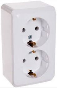 Kištukinis lizdas SCHNEIDER Prima, 2 vietų, paviršinis, su įž., baltos sp., IP20, GWN-240P, WDE001048
