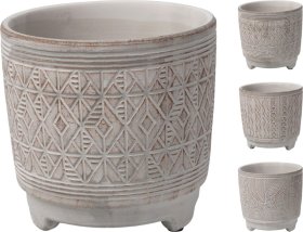 Kambarinis keraminis vazonas, rupos sp., vazono aukštis 13,2 cm., skersmuo 13,7 cm.