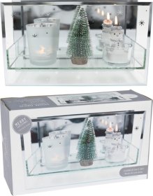 Žvakidė su eglute, 24 x 7,5 x 14 cm