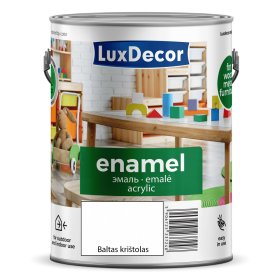 Universali akrilinė emalė LUXDECOR, 2,2 l, (02) balto krištolo spalvos, blizgus