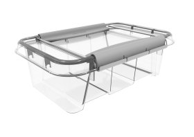 Daiktadėžė PLAST TEAM Pro Box, su dangčiu, skaidri, 19,5 x 9,8 x 29 cm, 3 l