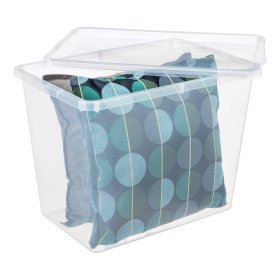 Daiktadėžė PLAST TEAM Basic Box, su dangčiu, skaidri, 59,5 x 43 x 39,5 cm, 80 l