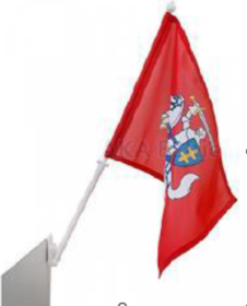 Automobilinė Lietuvos istorinė vėliavėlė su koteliu, 30 x 50 cm