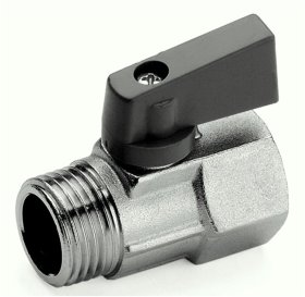 Rutulinis ventilis GENERAL FITTINGS Mini, 1/2" vidus/išorė, su trumpa rankenėle