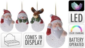 Kalėdinė dekoracija su LED, pakabinama, keičianti spalvas, 3 skirtingų spalvų