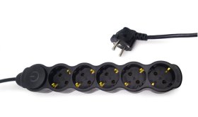 Ilgiklis ORRO, 5 lizd., 3m, su įž., su jungikliu, 3x1.5, juodos sp., 53102-15