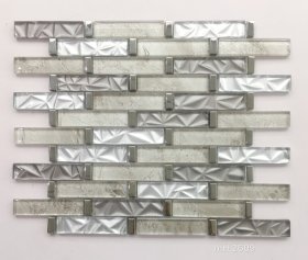 Stiklo mozaika MONA MOSAICS Td2609, 300 x 335 x 8 mm, 11 vnt./dėž., spl. smėlinis marmuras/blizgi rusva/blizgus sidabras