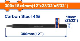 Kaltas WADFOW, smailus, 45CS, 4x18x300 mm, WCC0302