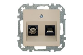 Televizijos antenos ir kompiuterio lizdas LIREGUS Retro, 2 vietų, įleidžiamas, kreminė sp., ITVKL-1-01.R/ONC 