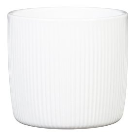 Kambarinis keraminis vazonas SCHEURICH Alaska Weiss (909/15), baltos sp., vazono skersmuo 15 cm.