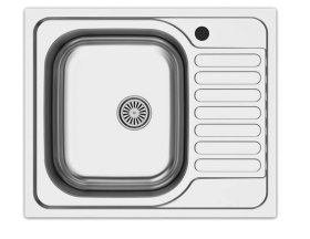 Plautuvė TEKA Deva 1B1/2D, 58 x 43,5 cm, plieninė, matinė, be ventilio, kilmės šalis Vokietija