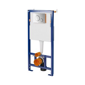 Klozeto rėmas CERSANIT Set B650, komplekte chromuotas mygtukas, rėmas 51x12,5-25x112-132 cm, S701-637