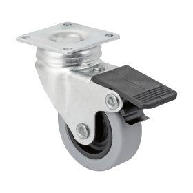 Pasukamas ratukas WALTECO, d-50 mm, su plokštele, su stabdžiu, apkrova 35 kg