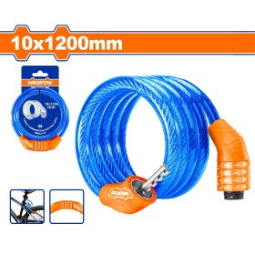 Dviračio spyna WADFOW WBK2110, 4 skaitmenų kodas, d-10 mm, 1200 mm