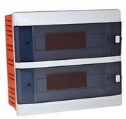 Automatinių išjungiklių skydelis MIRSA M0446, 16 modulių, įleidžiamas, baltas su skaidriomis durelėmis, IP40, 230x200x100mm