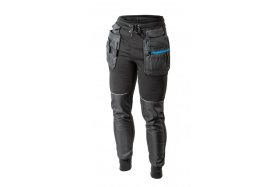 Kelnės HOGERT WORKWEAR Trebel, 65% medvilnė, 35% poliesteris, juoda spalva, L (52) dydis