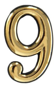 Numeriukas 9, 50 - 52 mm, geltonos spalvos, klijuojamas