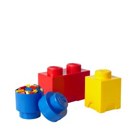 Daiktadėžių rinkinys LEGO, 3 vnt., raudonos ir geltonos sp. 25 x 12,5 x 18,8 cm, mėlynos sp. 12,3 x 12,3 x 18 cm
