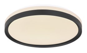 Lubinis LED šviestuvas GLOBO Sonny, 18W, 230V, 1860 lm, 2700-6500K, su pultu, dimeriuojamas, atmintis, aktyvi šviesa, juodas, 390 x 80 mm, 41587-18.