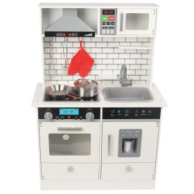 Medinė vaikiška virtuvėlė su garsais, matmenys 78 x 52 x 16 cm