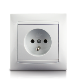 Kištukinis lizdas ORRO KVADRAT 9206-42, baltas su įž.