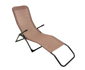 Paplūdimio kėdė NOVELLY HOME Sc - 097, 190x64x28 cm, plienas, tekstilė, ruda, maks. apkrova iki 120kg