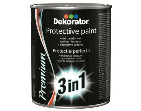Antikorozinis gruntas-emalė DEKORATOR 3&1, 0,5 l, juodos matinės spalvos