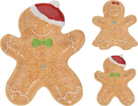 Lėkštė Imbierinis Žmogeliukas, keraminė, 2 skirtingi dizainai, 22 x 19 x 3 cm