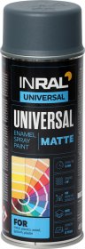 Aerozoliniai dažai INRAL UNIVERSAL, pilka sp., matinė, 400ml, RAL7024