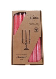 Vakarienės žvakių rinkinys Romanė, 6 vnt., raudona sp., vyšnių kvapo