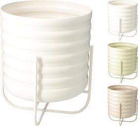 Kambarinis vazonas, ant stovelio, metalinis, 3 skirtingos sp., 20,5 x 20,5 x 25 cm.