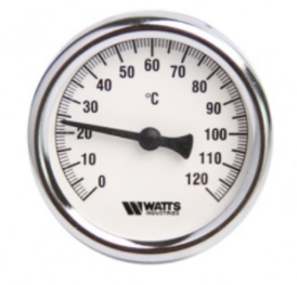Termometras bimetalinis WATTS, 120*C, 1/2'', išorė, L=50 mm, 991080