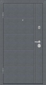 Plieninės durys HELOST EVEREST GRU-105, komplekte su stakta, rankena ir furnitūra, dešininės, spalva antracito/baltas medis, matmenys 2050x860x80 mm