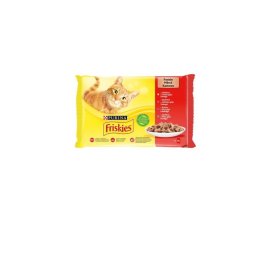 Konservuotas kačių ėdalas PURINA FRISKIES, mėsos su padažu skonio, 4vnt x 85g