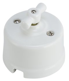 Jungiklis retro ELECTRALINE, su rėmeliu, 1 klavišo, paviršinis, baltos sp.